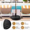 Heavy-duty 20-inch round umbrella base stand made of high-strength HDPE, designed for stability in outdoor settings.