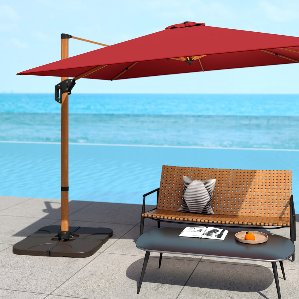 20 Inch Patio Offset Water Filled Plate Umbrella Base Sand-Coffee - Gallery View 1 of 10
