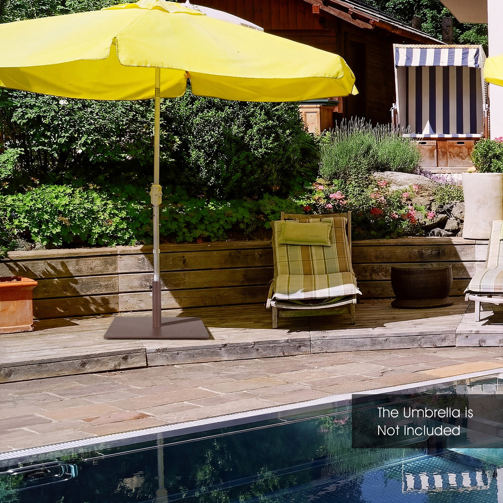 20 Inches Patio Umbrella Base Stand with 4 Adjustable Footpads-Brown - Gallery View 1 of 10