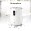 20 L large towel warmer in white with digital display, measuring 18.5" x 12.5" x 13", ideal for bathroom use.