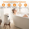 20 L towel warmer bucket with stand, reaching 266°F in 5 minutes, ideal for bath towels and featuring enhanced safety controls.