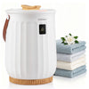 20 L towel warmer in white with LED display, timer, and child safety lock, perfect for cozy towels and bathrobes.