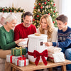 Family enjoying a 20 L white towel warmer with LED display and timer, perfect for cozy towels and bathrobes.
