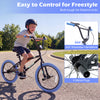 20" trick bicycle with 360° handlebar, adjustable seat, and 4 metal pegs for kids' freestyle riding.