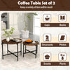 Single rustic brown round coffee table with heavy-duty metal frame, ideal for storing snacks, books, and plants.