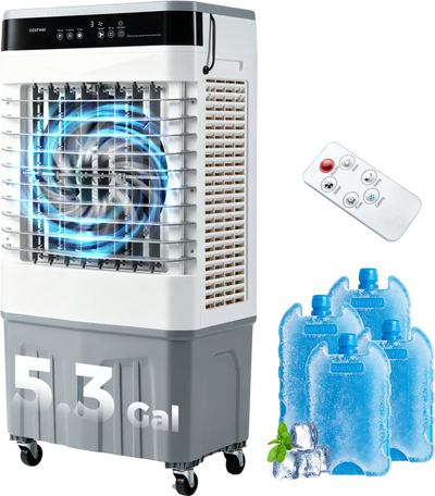 Costway 2100 CFM 3-in-1 Evaporative Air Cooler Indoor/Outdoor 5.3 Gal Tank 58377993 New