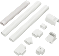 Mini decorative PVC slim line cover kit with straight ducts and fittings for organizing pipes and cables in air.