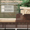 Open-weave PE rattan outdoor daybed with retractable canopy, cushioned for comfort, ideal for patio and garden.