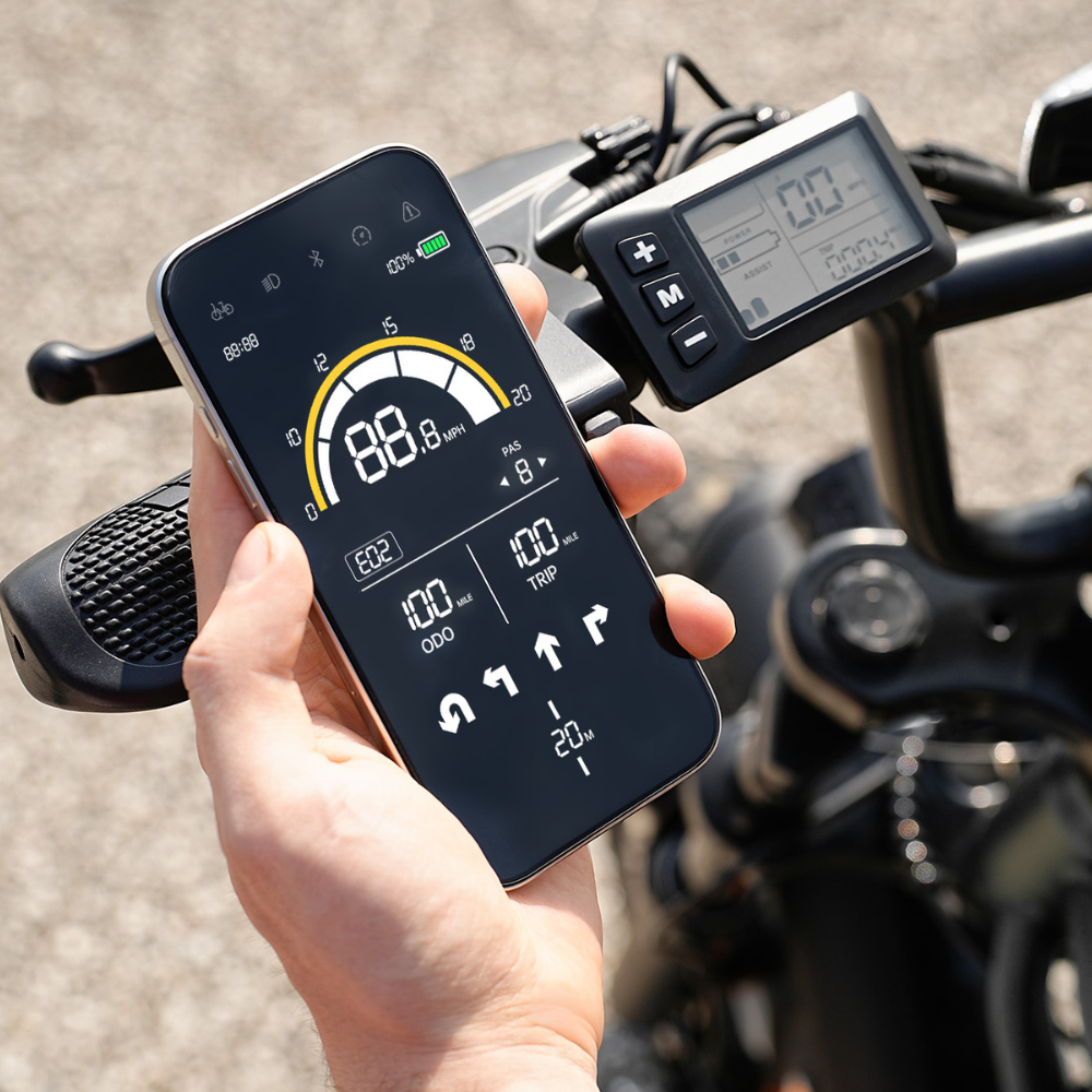 Run Mini Vintage Moped Ebike - App connectivity / display