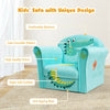 Kids crocodile armrest upholstered couch with soft velvet fabric and ergonomic design, perfect for reading and lounging.