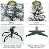 7.5 feet pre-lit snow flocked artificial pencil Christmas tree with 641 branch tips and sturdy metal stand for festive.