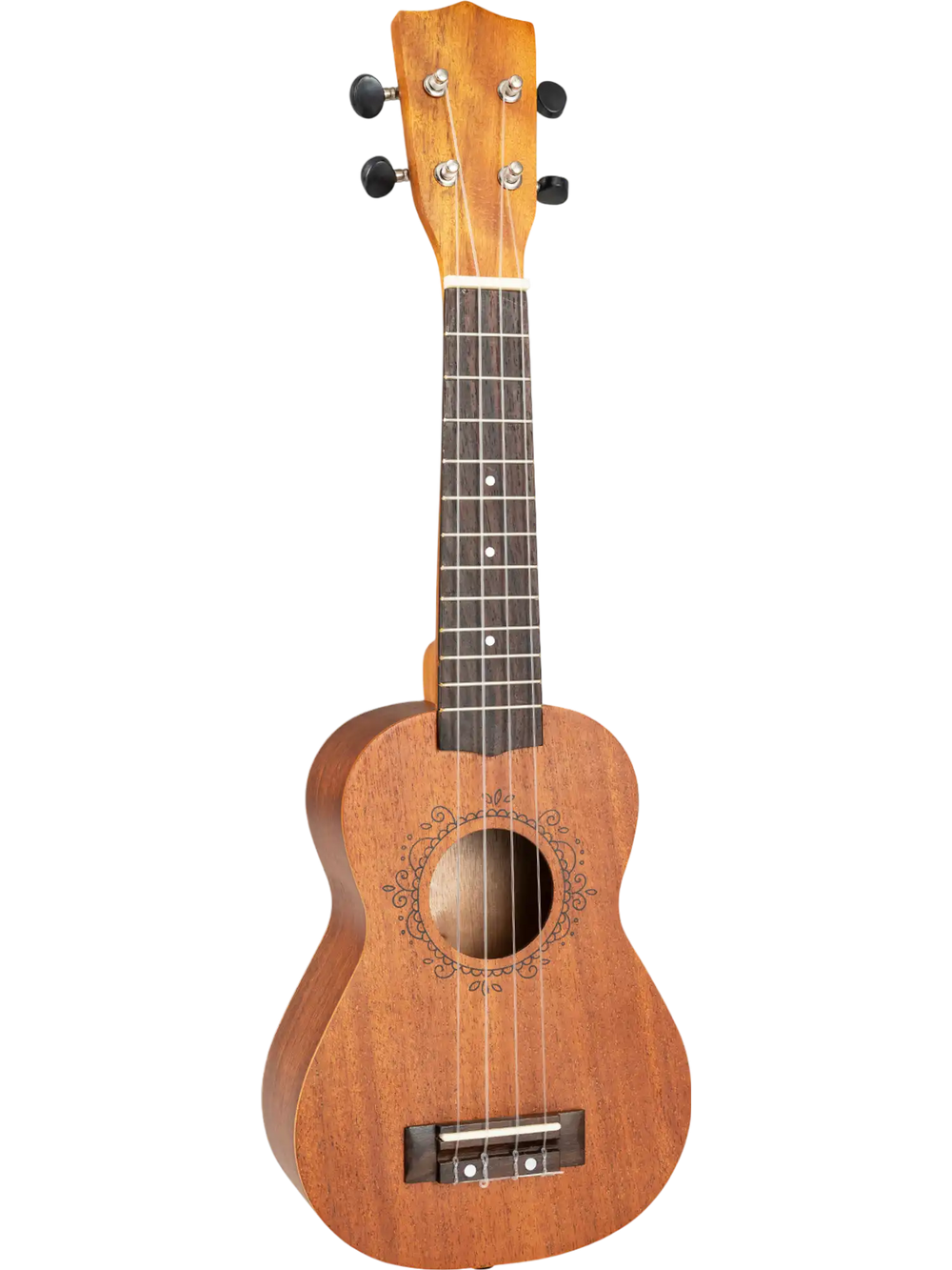 21 Inch Soprano Mahogany Wooden Ukelele Set with Adjustable Strap