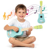 21-inch kids' ukulele with basswood body, smooth frets, and nylon strings, perfect for music beginners aged 3+.
