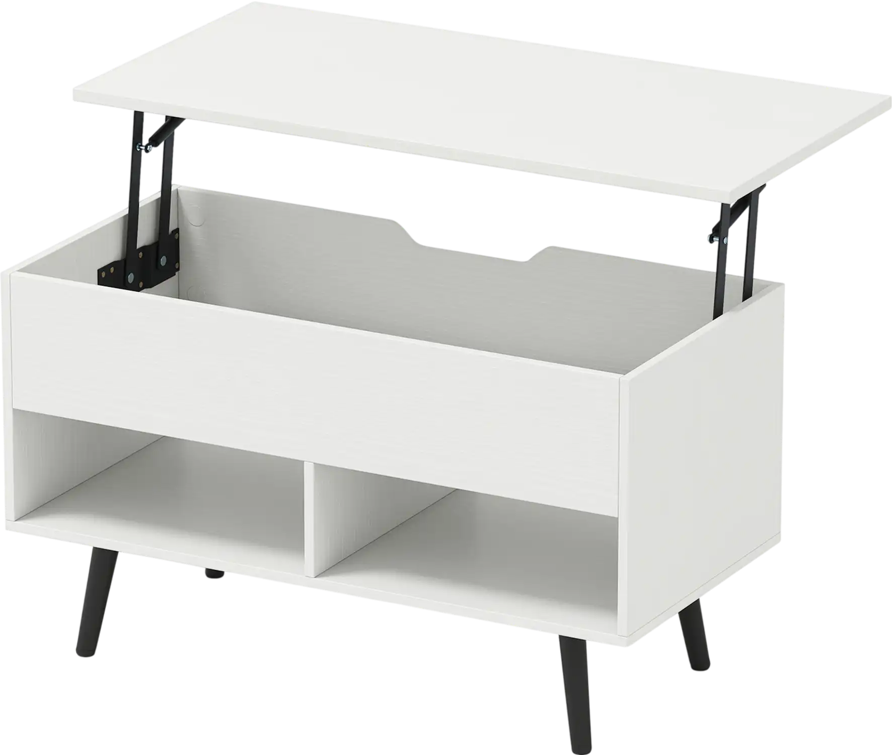 Costway Lift-Top Coffee Table w/ Hidden Storage & 2 Open Shelves 31.5