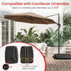 225 lbs cantilever patio umbrella base with wheels, T-shaped cross base, compatible with 2.6" umbrella poles for.
