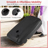 Cantilever patio umbrella base with wheels and grooved handles for easy mobility, holds up to 225 lbs for stability.