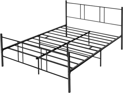 Costway Heavy-Duty Platform Bed Frame High Headboard Full/Queen 57309681 New
