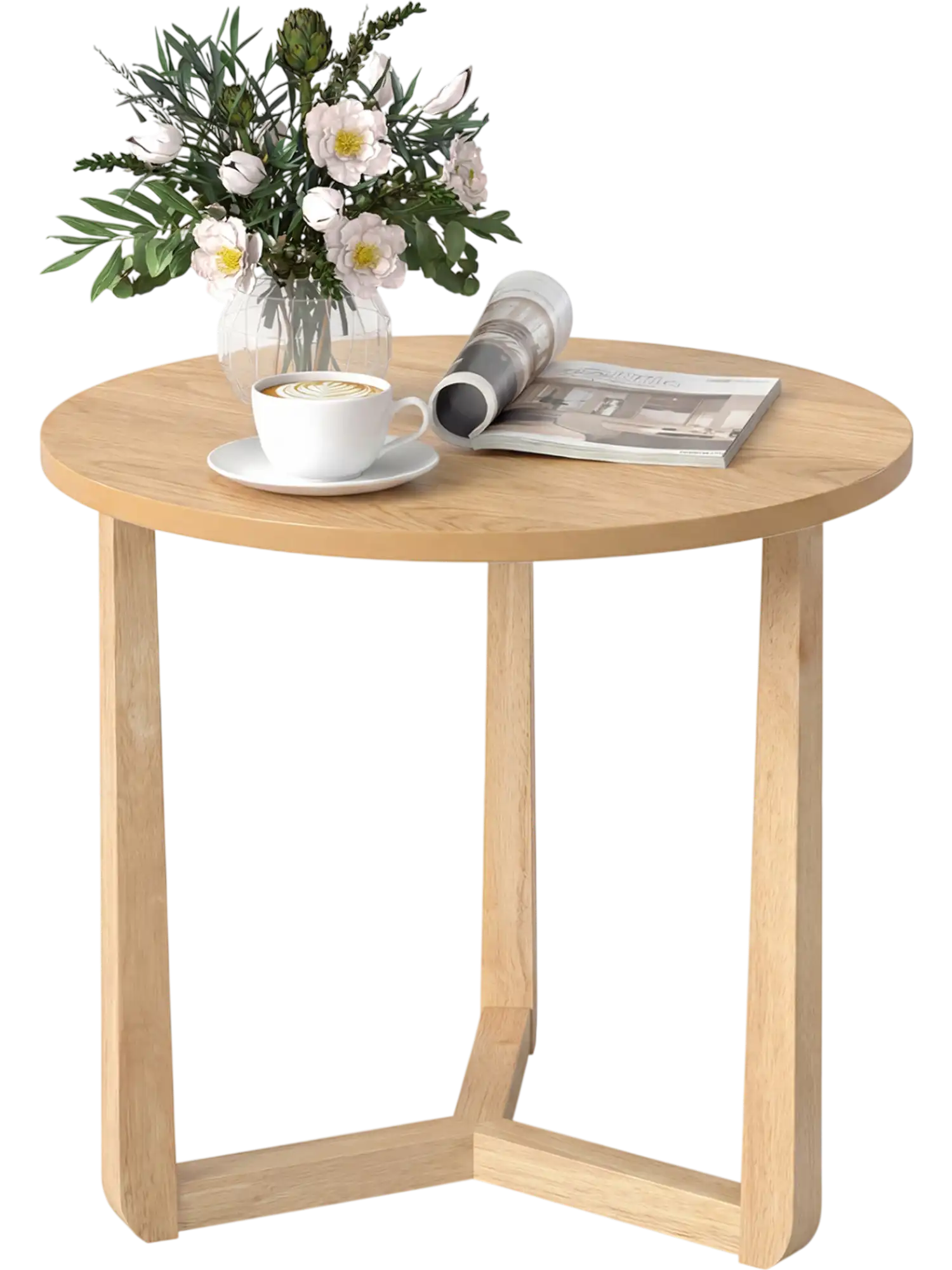 Costway Farmhouse Round Side Table 22.5
