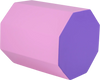Octagon tumbling mat in pink and purple, 22.5" x 26", with thick foam filling for gymnastics and fitness practice.