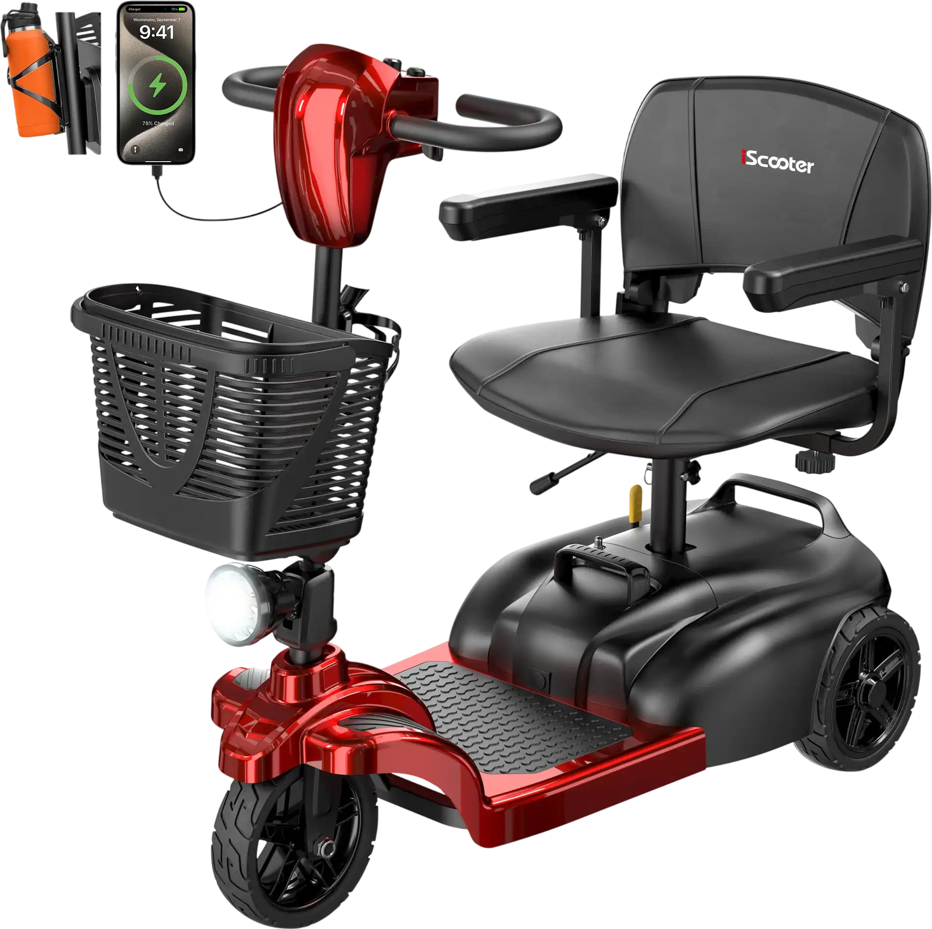 iScooter X01 Mobility Scooter 3 Wheel 12.4 Mile Range 5 MPH 12Ah New