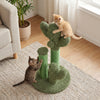 Cactus-shaped cat scratching post with natural sisal rope, featuring plush ball, ideal for healthy claw maintenance.