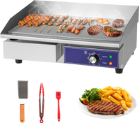 22-inch countertop electric griddle with stainless steel body, adjustable temperature, ideal for cooking various foods.