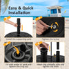 Heavy-duty 22-inch round patio umbrella base stand with fillable reservoir, designed for stability and easy.
