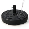 Close-up view of the textured surface of a heavy-duty 22-inch round patio umbrella base stand, designed for stability.