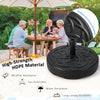Heavy-duty 22-inch round patio umbrella base stand made of high-strength HDPE material for stability in outdoor.