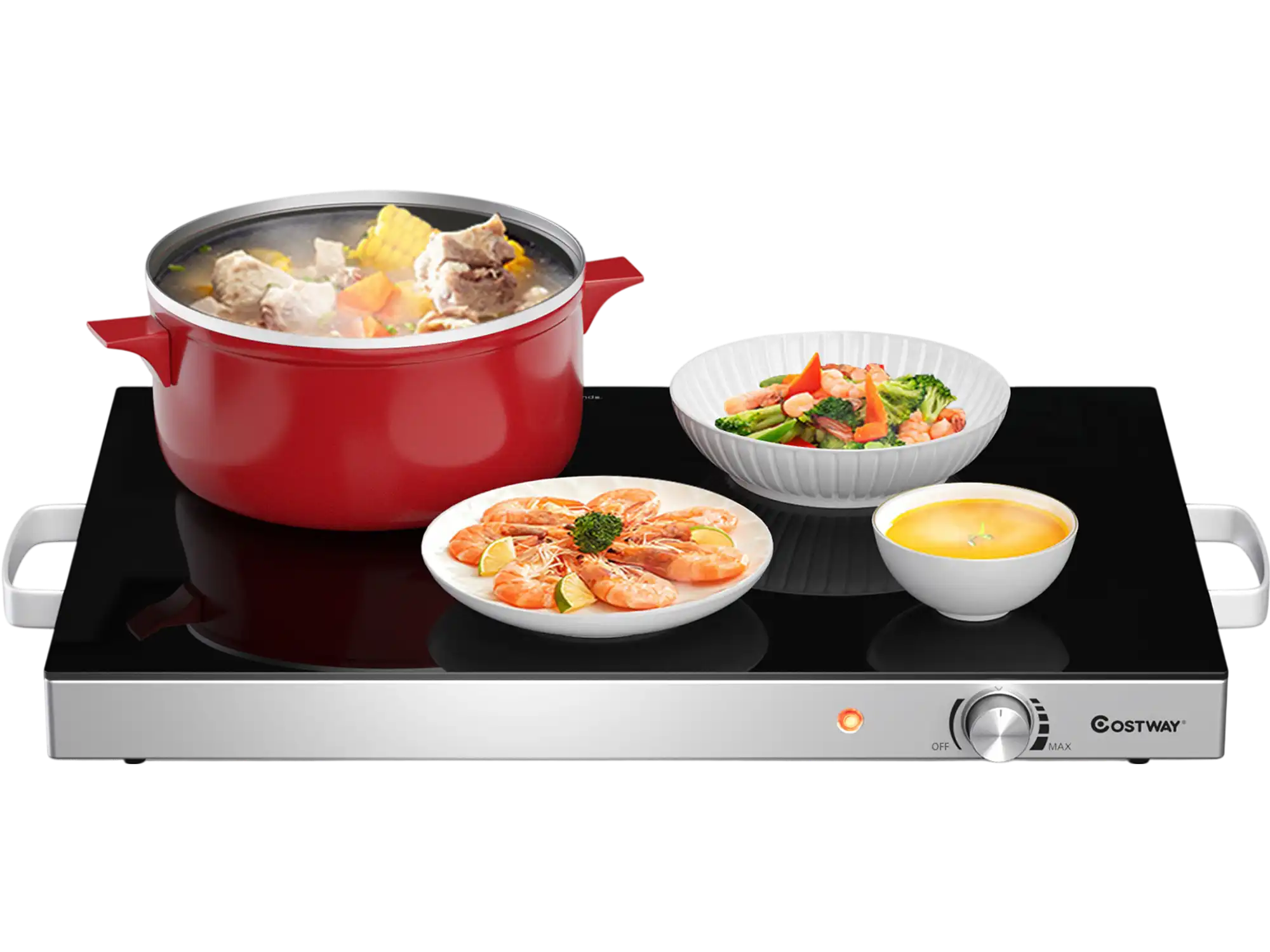 Costway Electric Warming Tray Hot Plate Dish Warmer 22