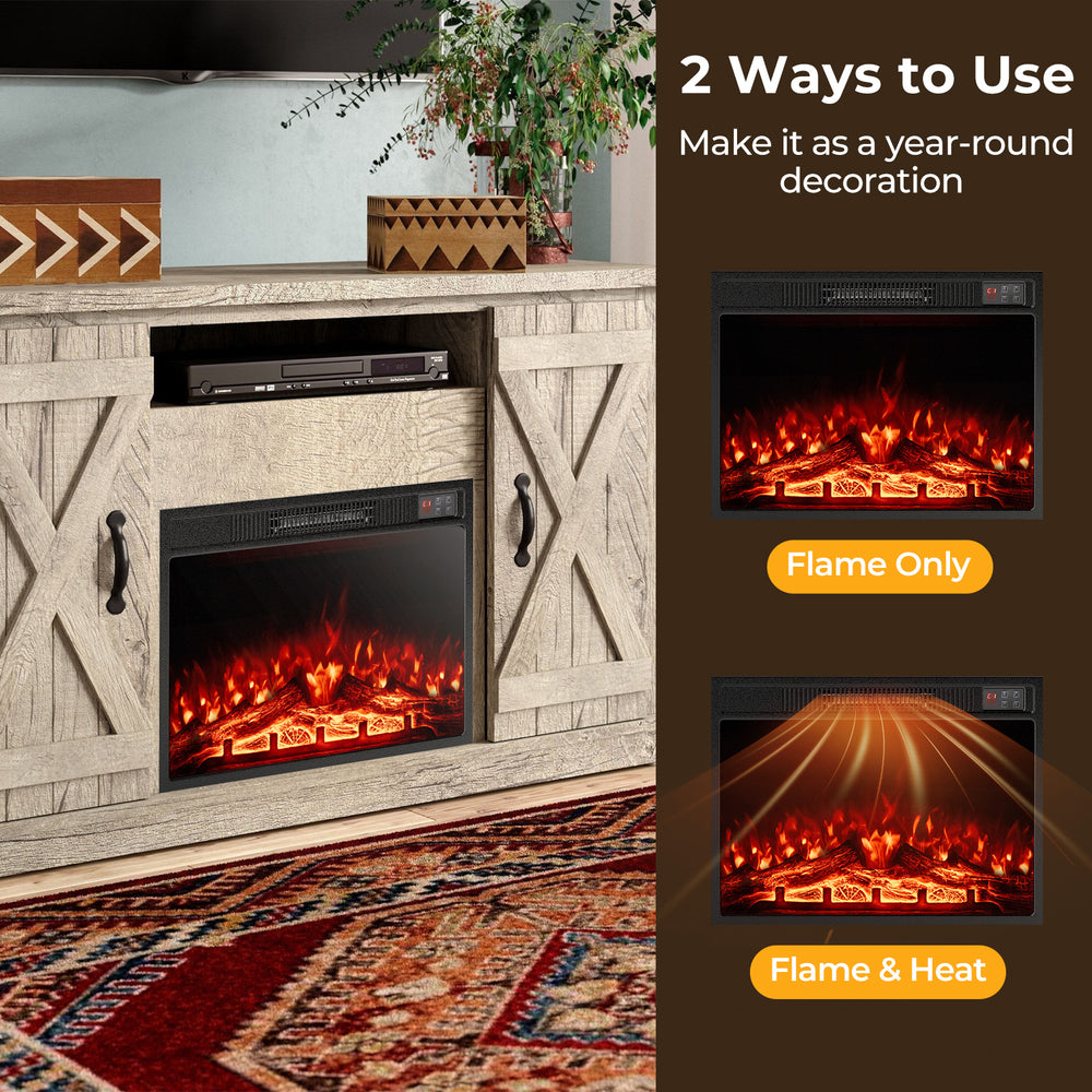 23-inch electric fireplace insert with adjustable flame color, offering heat and decorative flame options for.