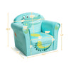 Kids Crocodile Armrest Upholstered Couch with cute pattern, ergonomic design, and sturdy wooden frame for safe seating.