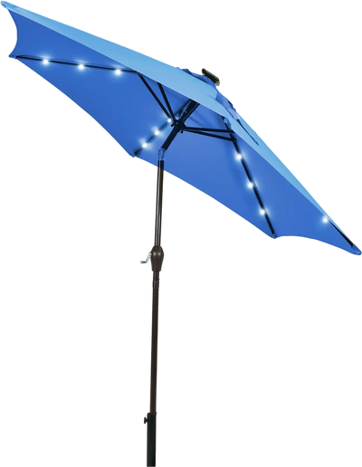 Costway 9' Solar LED Lighted Patio Market Umbrella Tilt 13728609 New