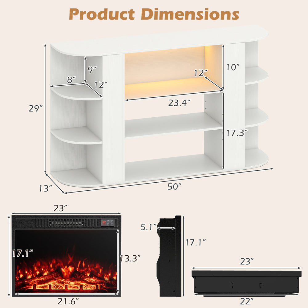 Electric fireplace insert with adjustable flame color, remote control, and 750W/1500W heating options for cozy warmth.