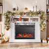 Electric fireplace heater with adjustable flame color and brightness, designed for cozy indoor heating and ambiance.