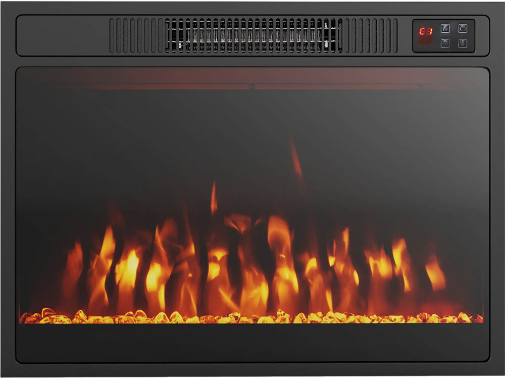 23 Inches 750W/1500W Electric Fireplace Heater with Alter Flame Color and Brightness