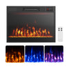 Electric fireplace heater with adjustable flame colors and brightness, remote control, for cozy heating in 400 sq.ft.