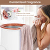 Large luxury bucket-style towel warmer with fragrant disc holder, featuring a removable lid and multiple heating modes.