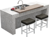 Black and white saddle stools with cushioned seats, featuring a solid rubberwood frame, ideal for counter height tables.