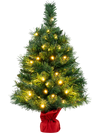 24 Inch Mini Pre-Lit Christmas Tree Small Tabletop Fir Xmas Tree
