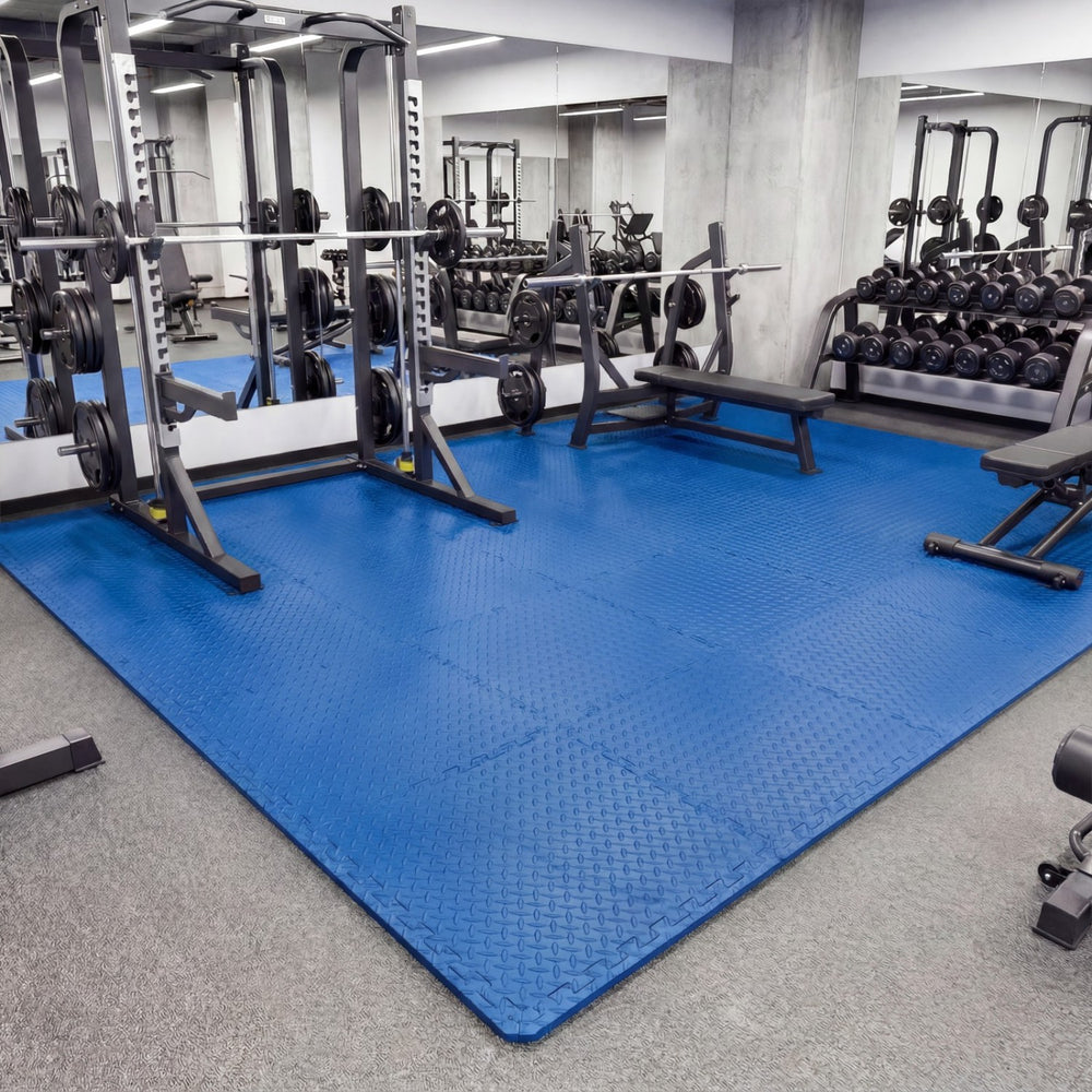 24Tiles 1/2" Puzzle Exercise Floor Mats-Blue - Gallery View 1 of 12