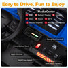 Interior control panel of the 24V 2-seater kids ride on dump truck with media center and dump bed controls.