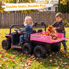 24V 2-Seater Kids Ride on Dump Truck 4WD with Electric Dump Bed and Lights-Pink - Gallery View 1 of 10