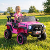 24V 2-Seater Kids Ride On Truck 2WD/4WD with Lockable Doors and Music-Pink - Gallery View 1 of 4