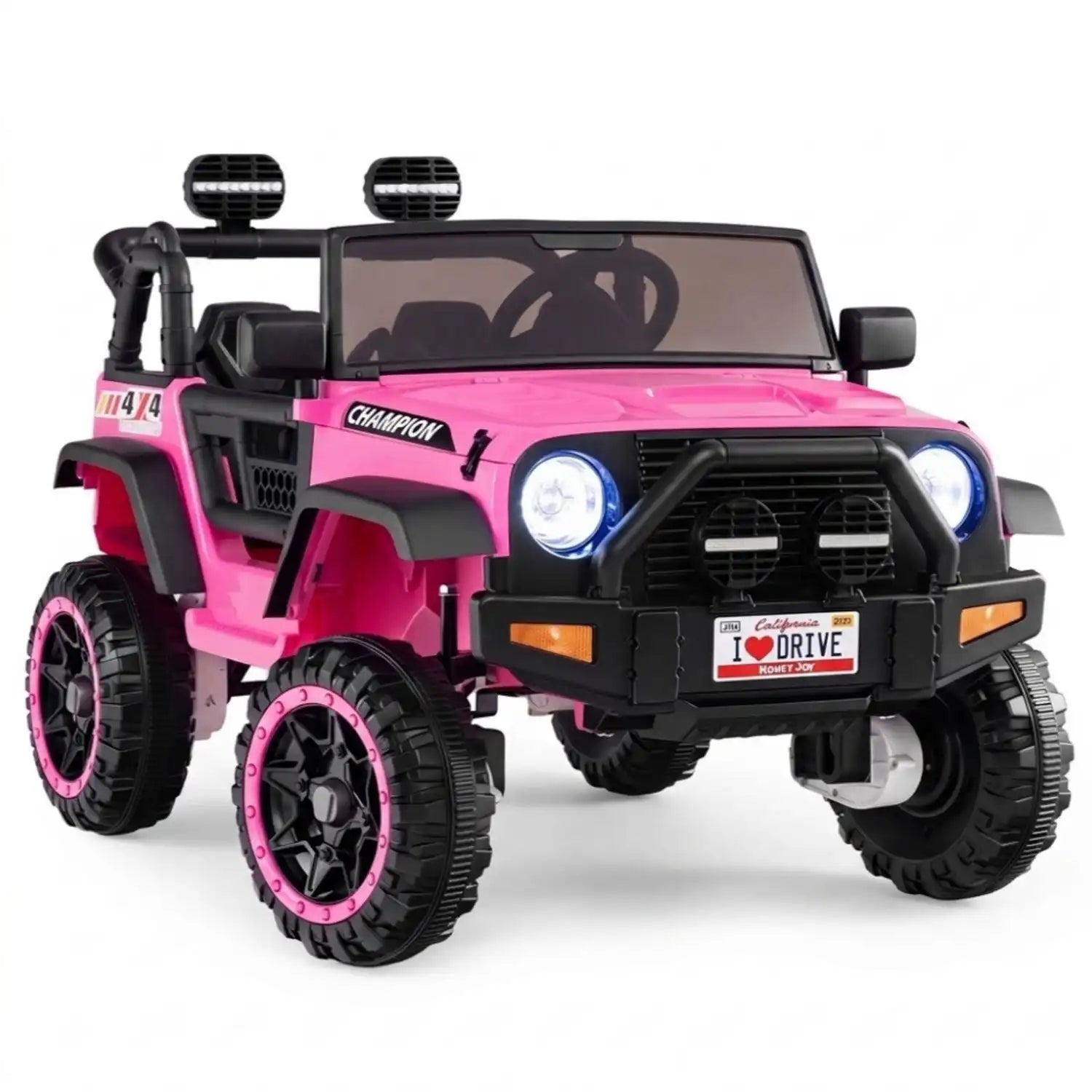 Costway 24V 2-Seater Kids Ride-On Truck 2WD/4WD Lockable Doors Music 52523882 New