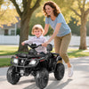 24V Kids ATV 2-Seater with 4 Motors with LED Lights and Music-Black - Gallery View 1 of 11