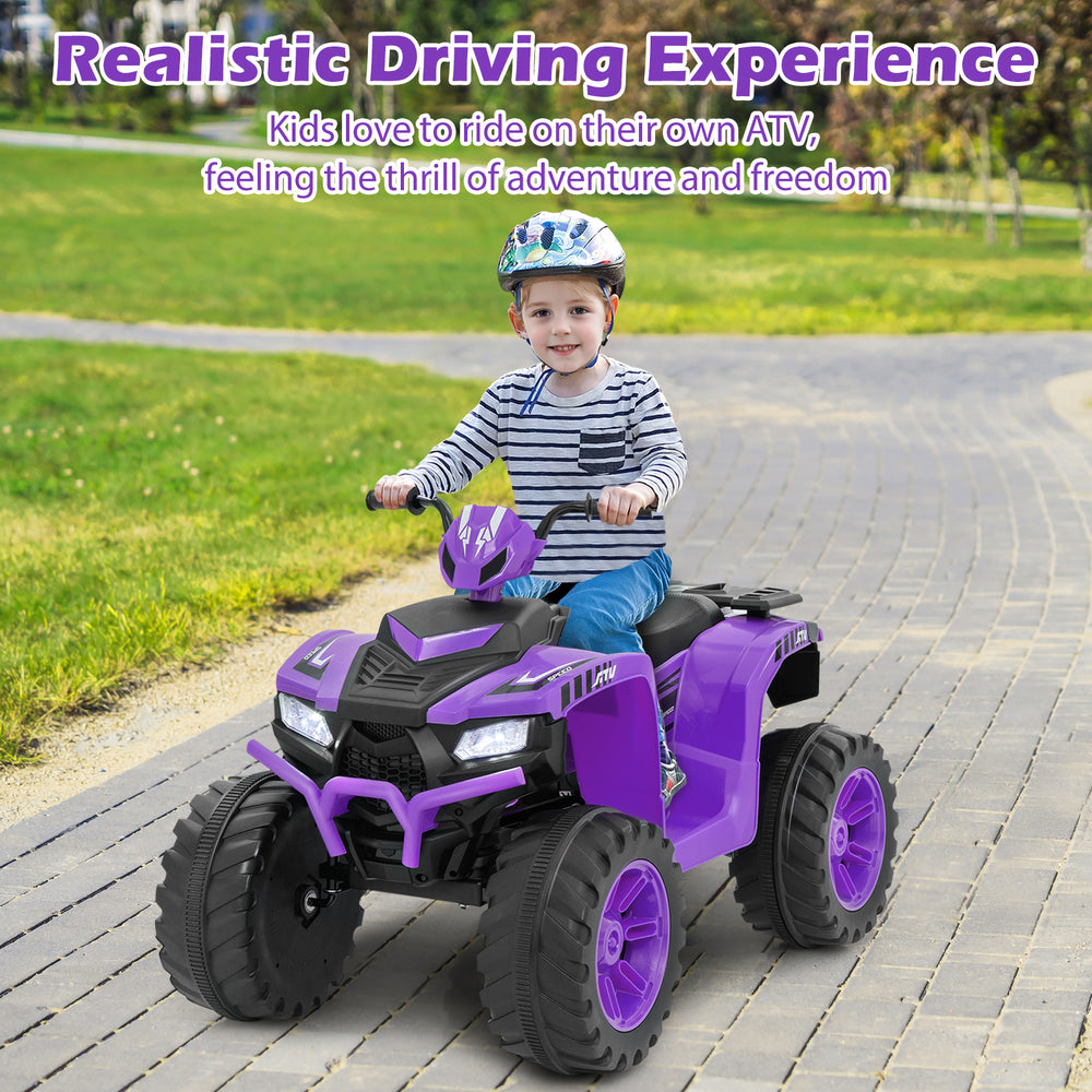 24V Kids Ride-On Electric ATV with Wireless Connection for Toddlers 3-8 Years Old-Purple - Gallery View 1 of 11