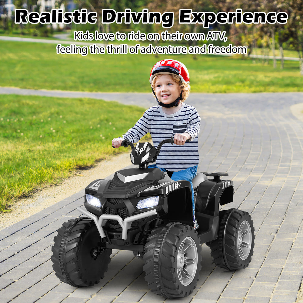 24V Kids Ride-On Electric ATV with Wireless Connection for Toddlers 3-8 Years Old-Black - Gallery View 1 of 10