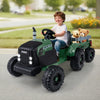24V Ride On Tractor for Kids Electric Vehicle with Detachable Trailer and Remote Control-Dark Green - Gallery View 1 of 11