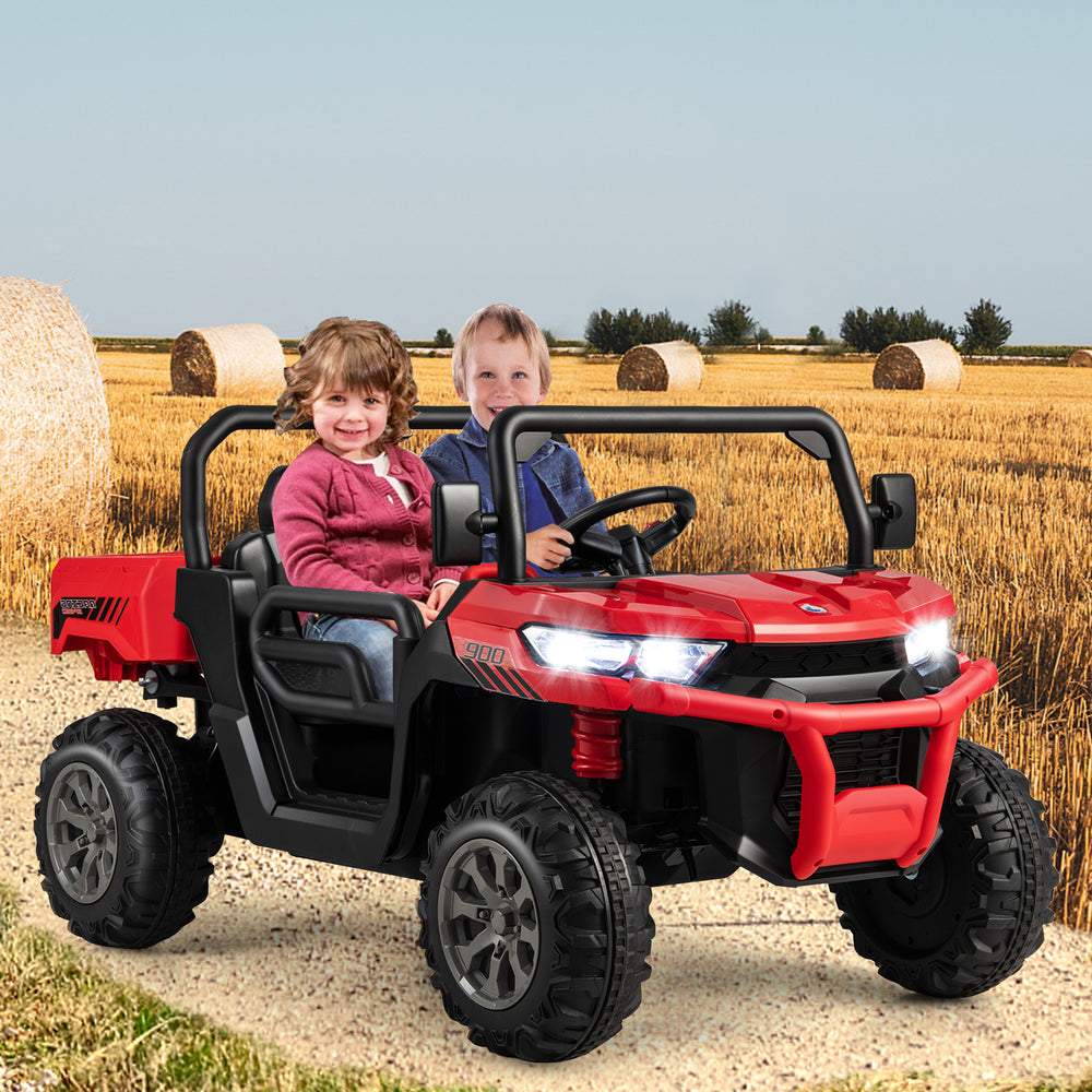 24V Ride On Kids Car with Dump Bed and Remote Control-Red - Gallery View 1 of 9